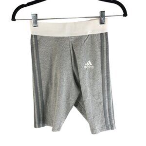 Adidas Womens Athletic Must Haves 3-Stripe Short Tights Gray Size XS